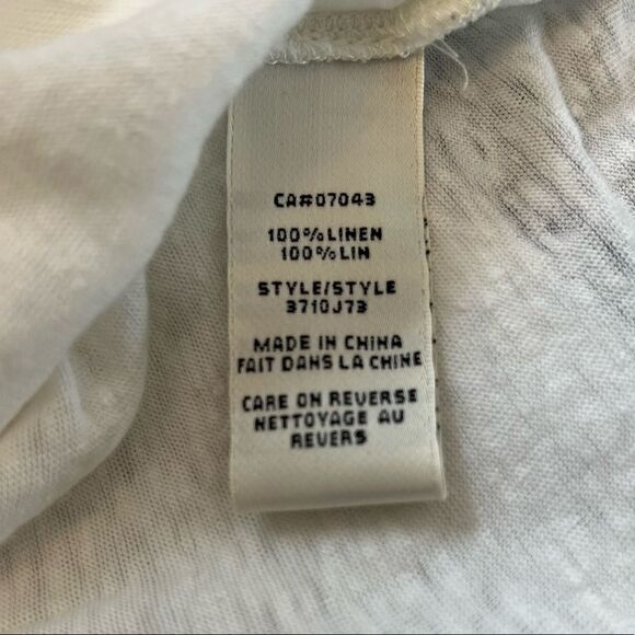 MAX STUDIO 100% Linen White Lightweight Scoop Neck Front Pocket Casual Tank S - Picture 7 of 8